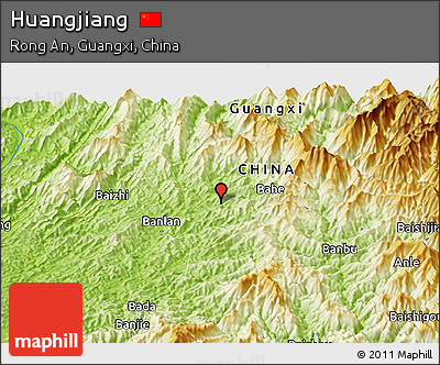 Physical Panoramic Map of Huangjiang
