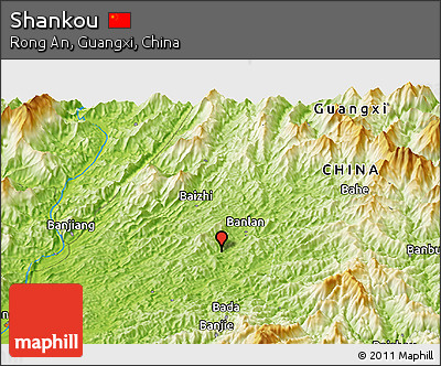 Physical Panoramic Map of Shankou