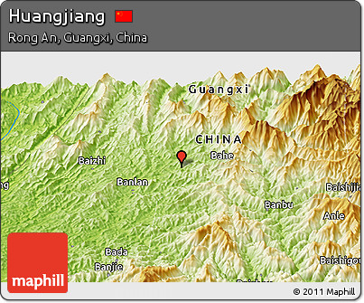 Physical Panoramic Map of Huangjiang