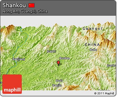 Physical Panoramic Map of Shankou