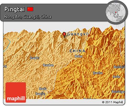 Political Panoramic Map of Pingtai
