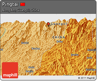 Political Panoramic Map of Pingtai