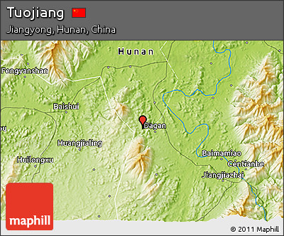 Physical 3D Map of Tuojiang