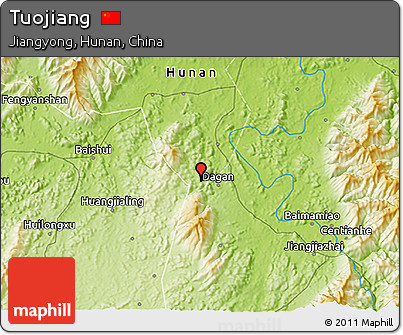 Physical 3D Map of Tuojiang