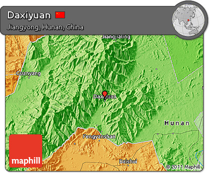 Political 3D Map of Daxiyuan