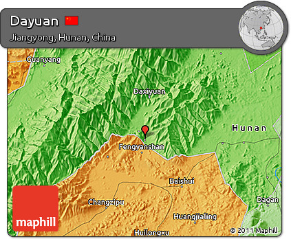 Political 3D Map of Dayuan
