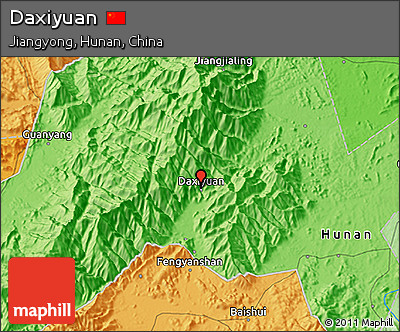 Political 3D Map of Daxiyuan