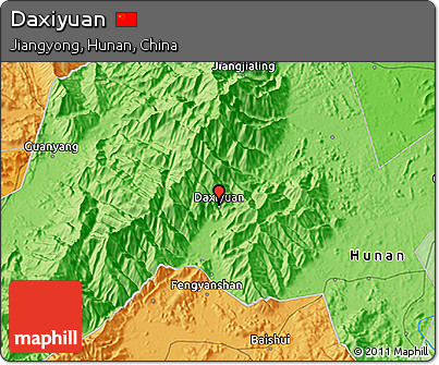 Political 3D Map of Daxiyuan