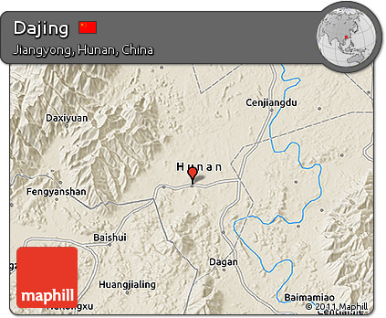 Shaded Relief 3D Map of Dajing