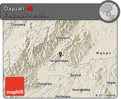 Shaded Relief 3D Map of Dayuan