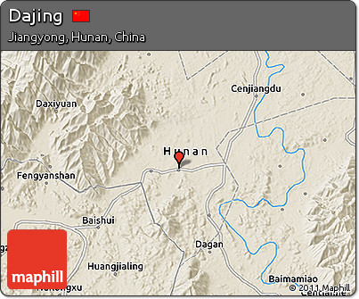 Shaded Relief 3D Map of Dajing