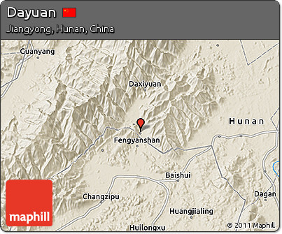 Shaded Relief 3D Map of Dayuan