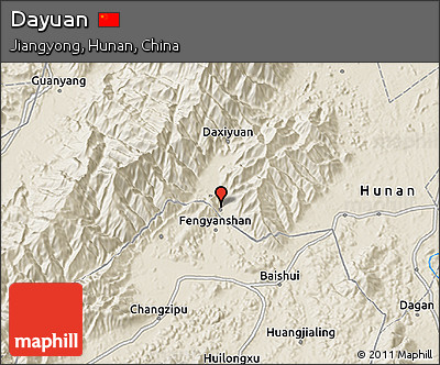 Shaded Relief 3D Map of Dayuan