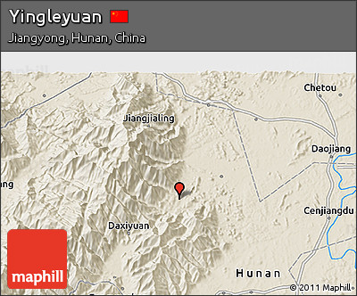 Shaded Relief 3D Map of Yingleyuan