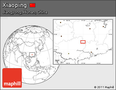 Blank Location Map of Xiaoping