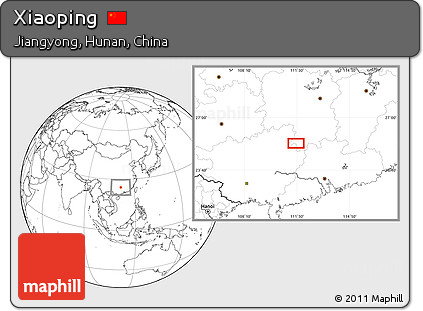Blank Location Map of Xiaoping