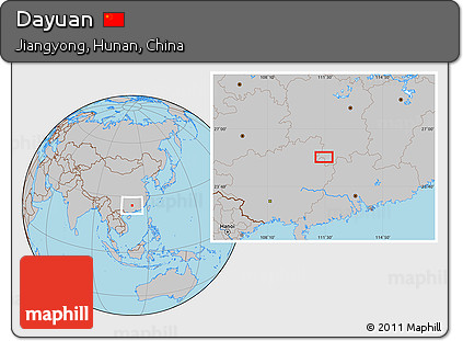 Gray Location Map of Dayuan