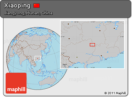 Gray Location Map of Xiaoping