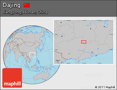 Gray Location Map of Dajing