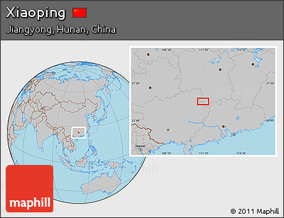 Gray Location Map of Xiaoping