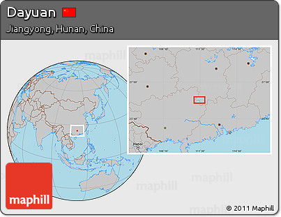 Gray Location Map of Dayuan