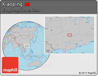 Gray Location Map of Xiaoping