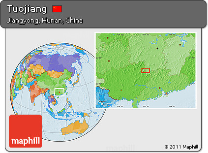 Political Location Map of Tuojiang
