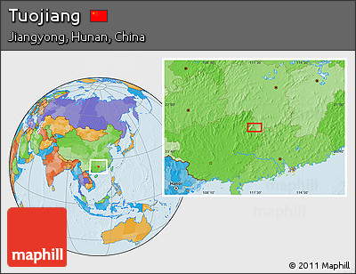Political Location Map of Tuojiang