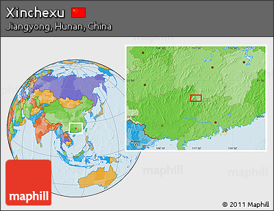 Political Location Map of Xinchexu