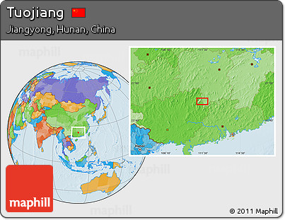Political Location Map of Tuojiang