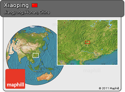 Satellite Location Map of Xiaoping