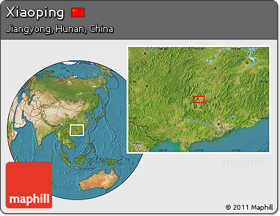Satellite Location Map of Xiaoping