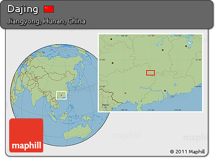 Savanna Style Location Map of Dajing
