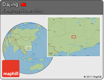 Savanna Style Location Map of Dajing