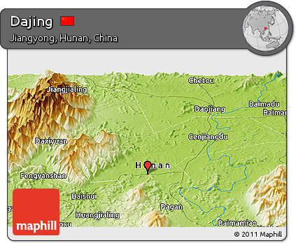 Physical Panoramic Map of Dajing