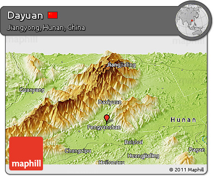 Physical Panoramic Map of Dayuan