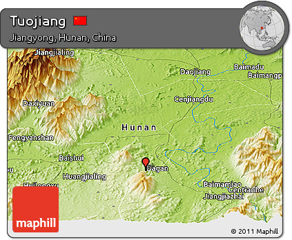 Physical Panoramic Map of Tuojiang