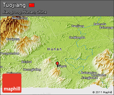 Physical Panoramic Map of Tuojiang