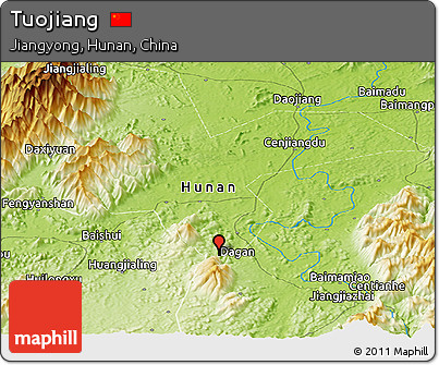 Physical Panoramic Map of Tuojiang