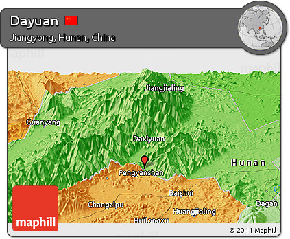 Political Panoramic Map of Dayuan