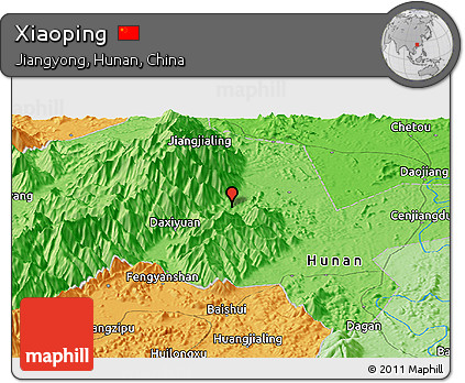 Political Panoramic Map of Xiaoping