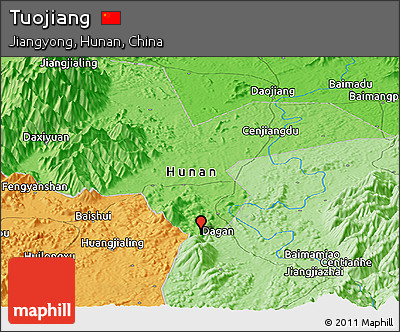 Political Panoramic Map of Tuojiang