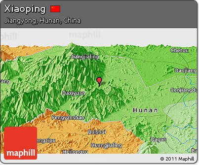 Political Panoramic Map of Xiaoping