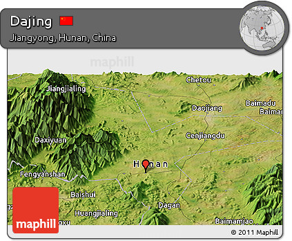 Satellite Panoramic Map of Dajing