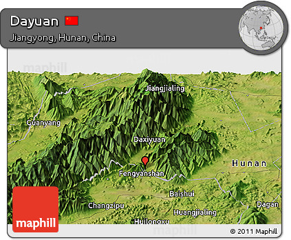 Satellite Panoramic Map of Dayuan