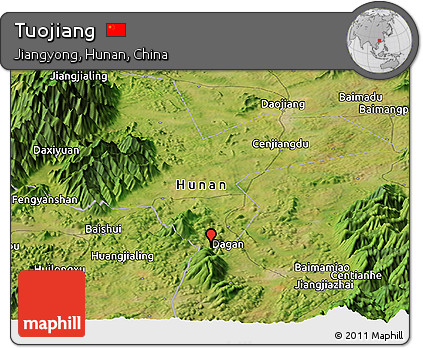 Satellite Panoramic Map of Tuojiang