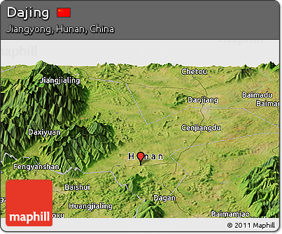 Satellite Panoramic Map of Dajing
