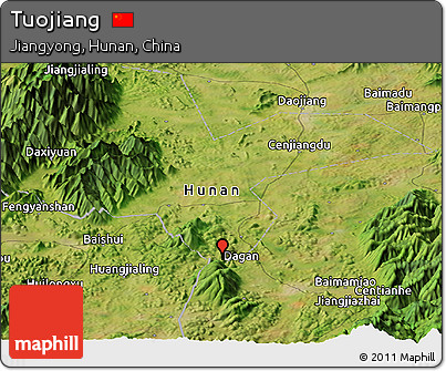 Satellite Panoramic Map of Tuojiang