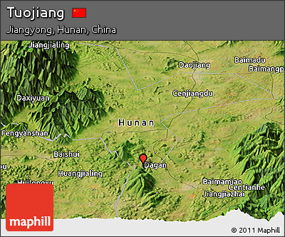 Satellite Panoramic Map of Tuojiang