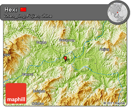 Physical 3D Map of Hexi